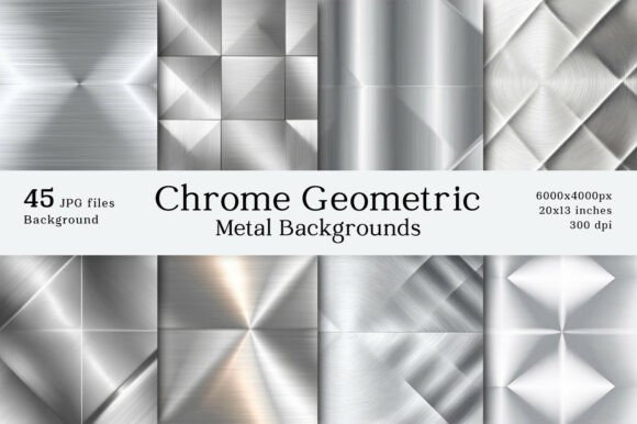45 Chrome Geometric Metal Backgrounds: Add Sleek Sophistication to Your Designs