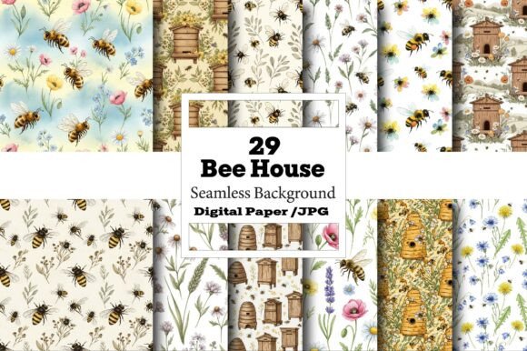 Bee House Seamless Pattern: A Versatile Design for Creative Projects