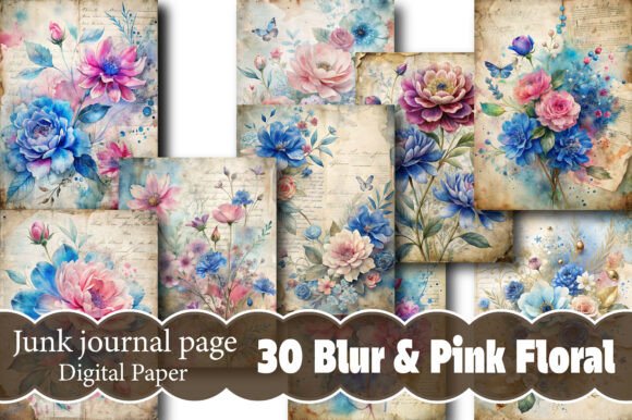 Blur Pink Floral Junk Journal Papers: A Versatile Tool for Creative Expression