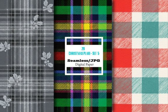 Christmas Plaid Seamless Pattern - Set 5
