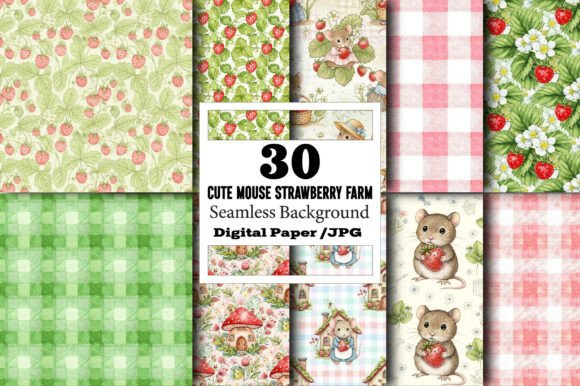 Cute Mouse Strawberry Farm Pattern: A Versatile and Adorable Design for Your Creative Projects