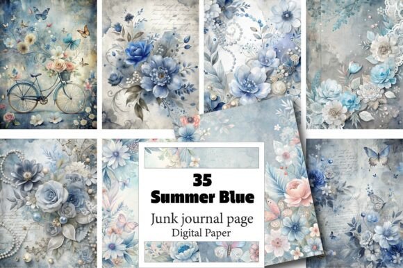 Embrace Creativity with Summer Blue Junk Journal Pages: A Versatile Tool for Modern Crafters