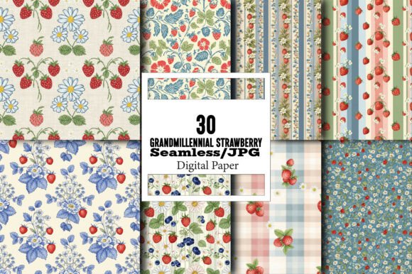 Explore Grandmillennial Strawberry Papers