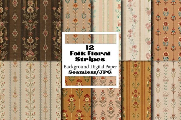 Exploring the Versatility of Folk Floral Stripes Digital Paper