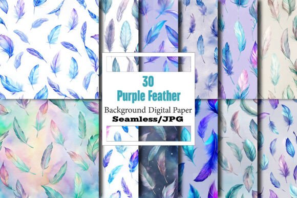 Exploring the Versatility of Purple Feather Seamless Patterns