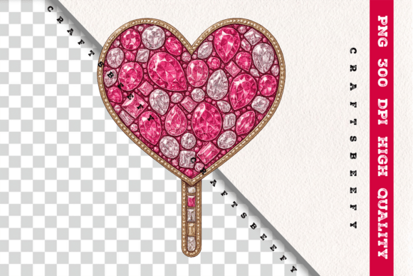 Faux Rhinestone Heart Lollipop PNG: A Strategic Asset for High-End Creativity