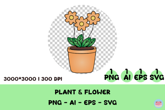 Infuse Your Projects with Sunny Vibes Using Orange Potted Flower Clipart