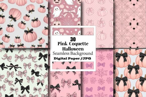 Pink Coquette Halloween Seamless Pattern: A Versatile Design for Creative Projects
