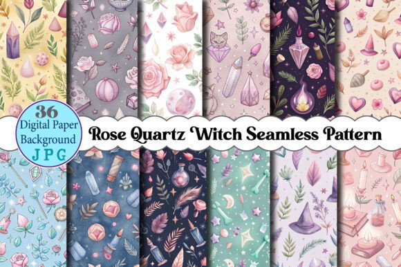 Rose Quartz Witch: A Versatile Seamless Pattern
