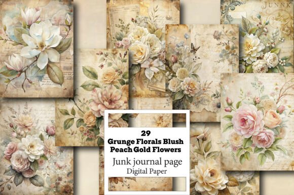 Strategic Use of Grunge Florals Blush Peach Gold Flowers for Creative and Professional Success