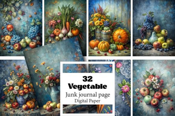 Vegetable Junk Journal Pages for Creative Minds