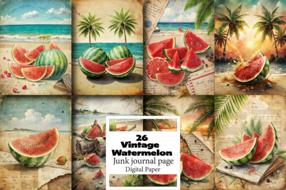 Vintage Watermelon Journal Pages: Creative Inspiration